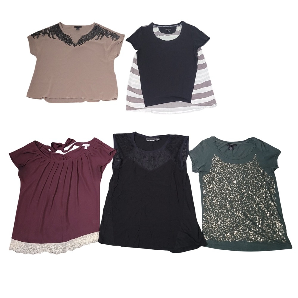 Mixed Brands Size S/4 Tops Bundle Women Lace Sequin Blouse Tee Lot of 5